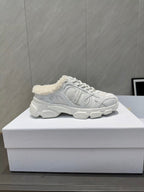 CD platform casual sneaker white wool suede mesh 539679