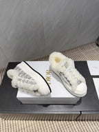 CD 26 Classic Sneaker White Gray Fabric Wool Jacquard 614452