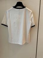 Celine Small Logo t-shirt White mix Black Cotton