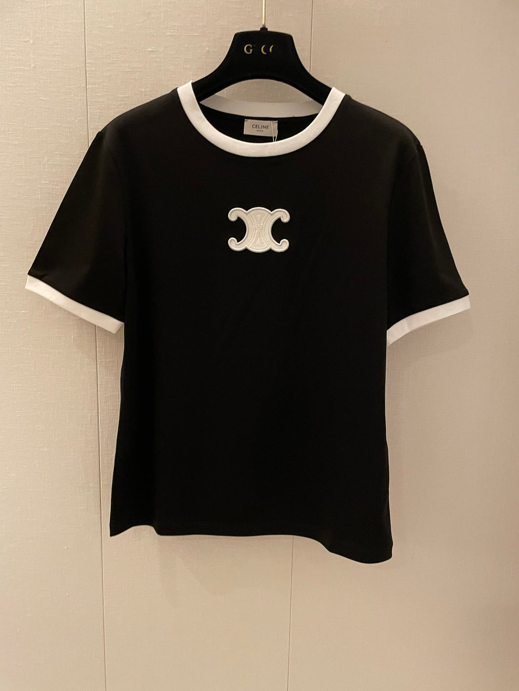 Celine Arc de Triomphe T-shirt Black White Cotton