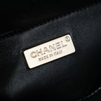 24S Flap Bag 20cm Black White Sequin Calfskin