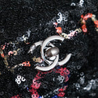 24S Flap Bag 20cm Multicolor Sequin Calfskin