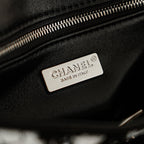 CC 2025 Bow Flap Bag Black White Sequin 308597