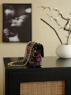 CC 2025 Flap Bag Black Mix Colors Sequin 308603