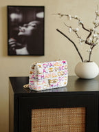 CC 2025 Flap Bag White Mix Colors Sequin 308604