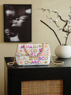CC 2025 Flap Bag White Mix Colors Sequin 308604