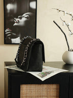 Chanel 25 Classic Single Flap Bag 35cm Black Leather 323477