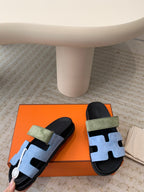 chypre sandal olive turquoise blue suede black calfskin