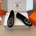 HM Ballet Flat In Black Lambskin 997869