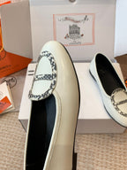 HM Ballet Flat In White Lambskin 997871