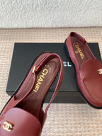 CC 25S Slingback Loafer Dark Red Calfskin