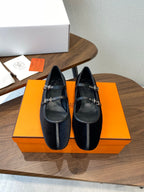 HM  25s Mary Jane Double strap   Black Velvet 422562