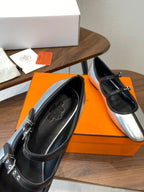 HM  25s Mary Jane Double strap Sliver Calfskin  422563
