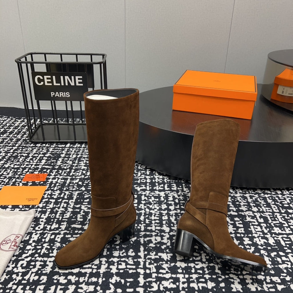 HM Justine 50 Boot Chestnut Brown Suede  952363