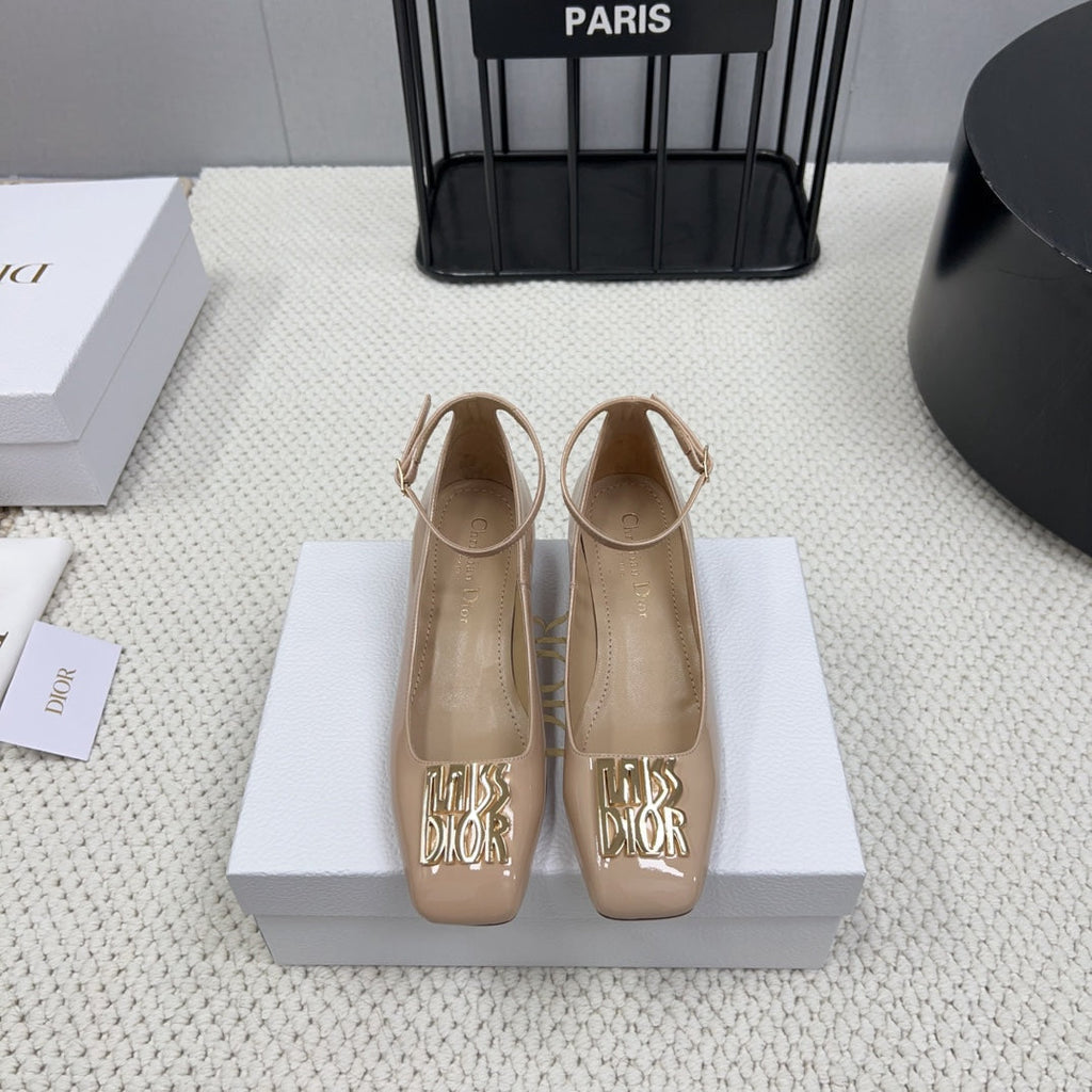Miss Dior Pump 45mm In Beige Pink Glossy Lambskin  995143