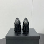 D'ORSAY PUMPS IN BLACK GLOSSY CALFSKIN