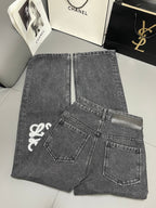 Loew White Anagram Dark Grey Jean