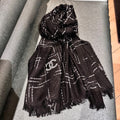 CC Scarf 200 CM In Black With White Stripes Cashmere 394656