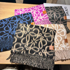 ANAGRAM 200 CM SCARF IN BLACK MIX BEIGE ALPACA AND WOOL 411850