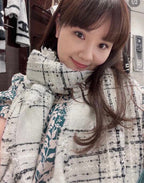 CC Scarf 200 CM In White With Black Stripes Cashmere 413882