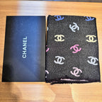 CC Scarf 187 CM In Black Rainbow Cashmere Mix Cotton And Mulberry Silk 421487
