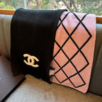 CC Scarf 180 CM In Black Mix Pink Wool 421510