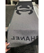 CC Scarf 185 CM In Black Mix Grey Serrated Shape Cashmere 422861