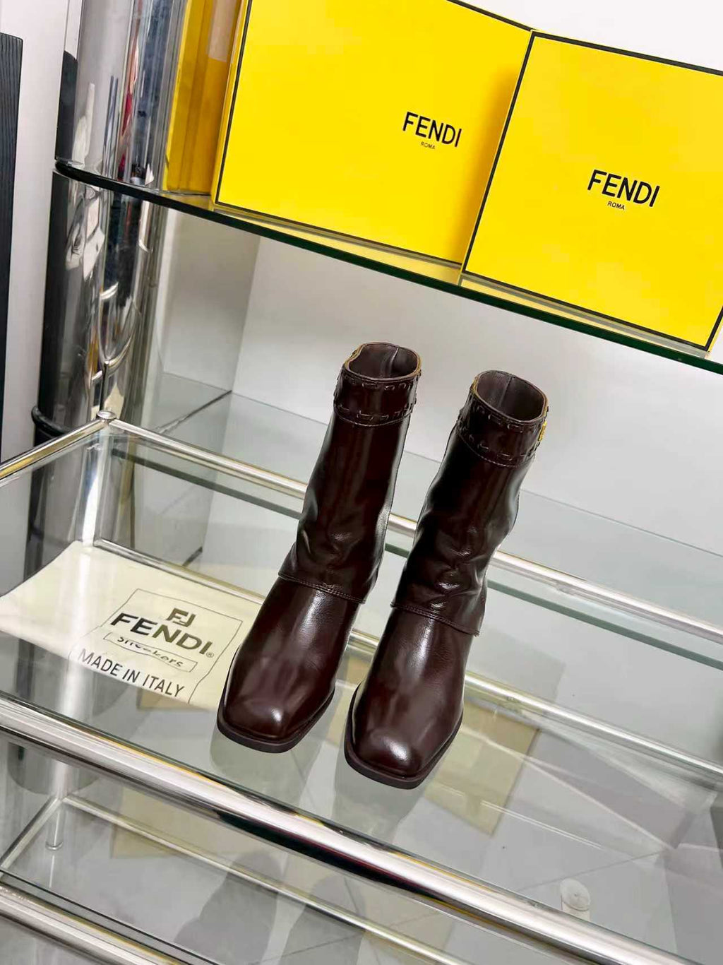 FENDI low boots  burgundy calfskin 521235