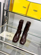 FENDI low boots  burgundy calfskin 521235