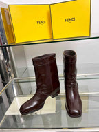 FENDI low boots  burgundy calfskin 521235