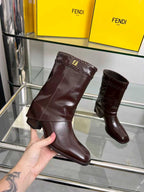 FENDI low boots  burgundy calfskin 521235