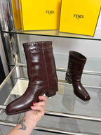 FENDI low boots  burgundy calfskin 521235
