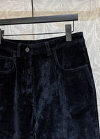 Prada Cropped Pants Black Velvet