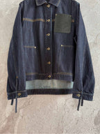 Loewe Pocket Leather Jacket Dark Blue Denim Cotton