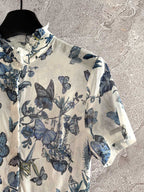 CD Butterfly Dress Blue White Cotton