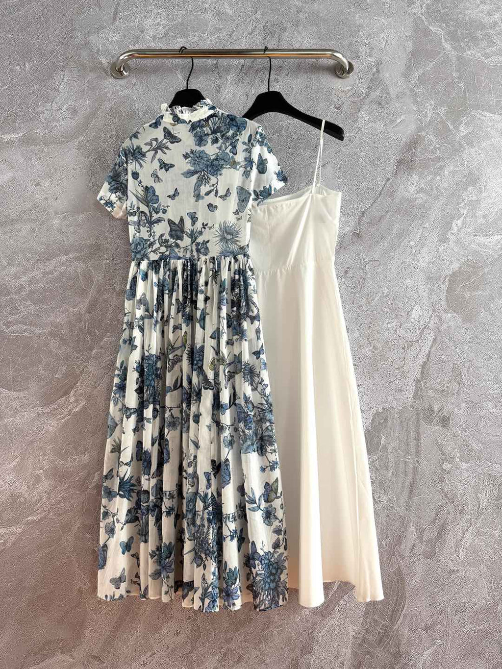 CD Butterfly Dress Blue White Cotton