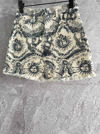 CD Sun God Skirt Beige Blue Cotton