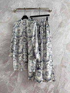 CD Sun God Shirt Beige Blue Cotton