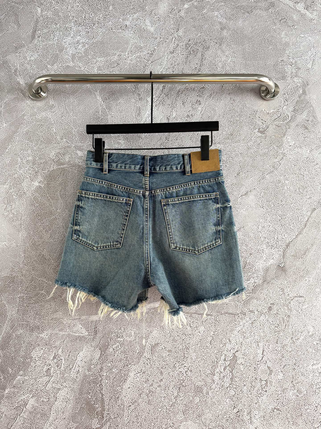 Celine Arc de Triomphe Shorts Blue Cotton