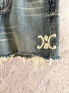 Celine Arc de Triomphe Shorts Blue Cotton