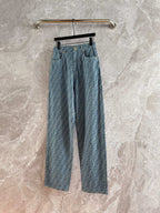 Fendi Old flower jeans Blue Gray Cotton Linen