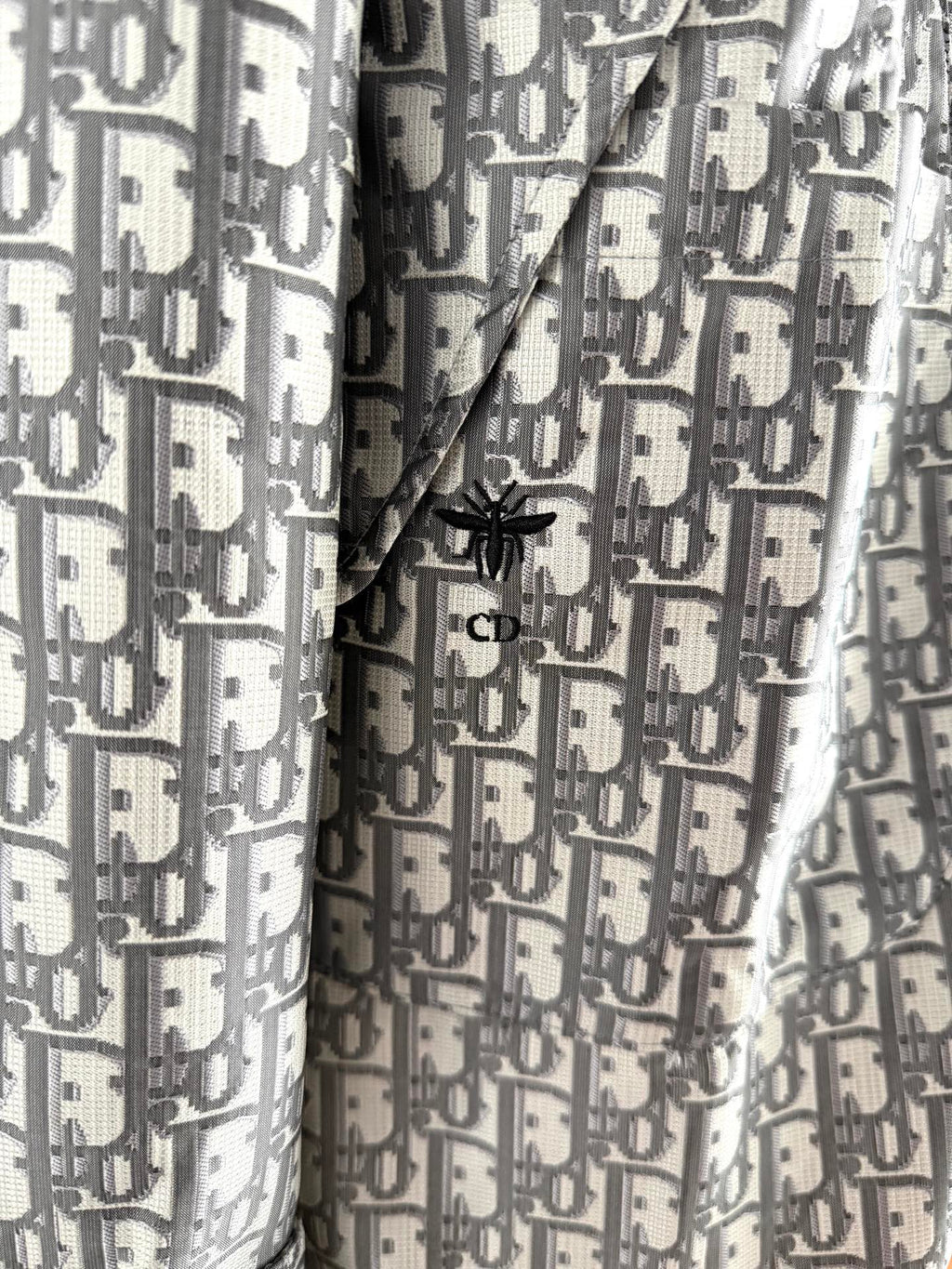 CD Monogram Jacket Gray mix Beige Polyester