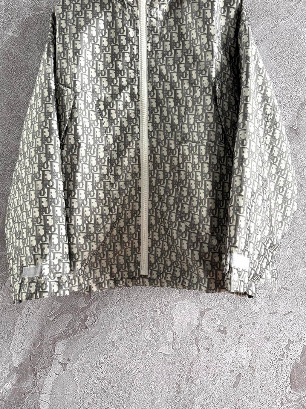 CD Monogram Jacket Gray mix Beige Polyester
