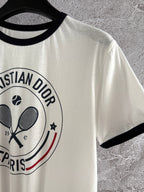 CD Tennis T-shirt White Black Cotton