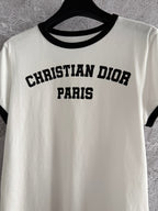 CD Contrasting T-shirt Black mix White Cotton