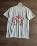 CD Floral Pattern t-shirt White Pink Cotton