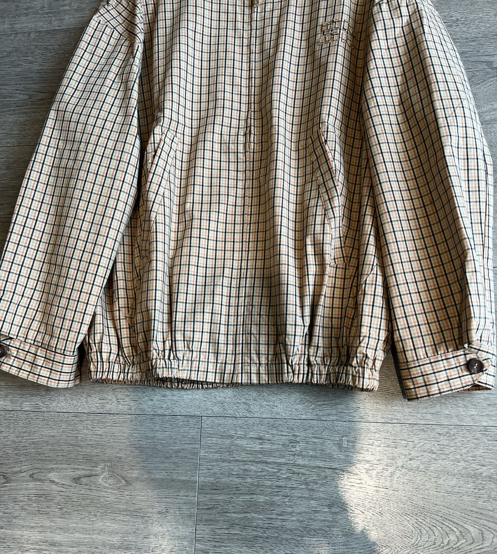 Miu Miu 25 Plaid Stand-up Collar Jacket Katun Pelapis