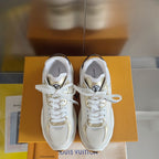 LV Run 55 Sneaker 55mm White Mix Gold Polyester Mesh Fabric