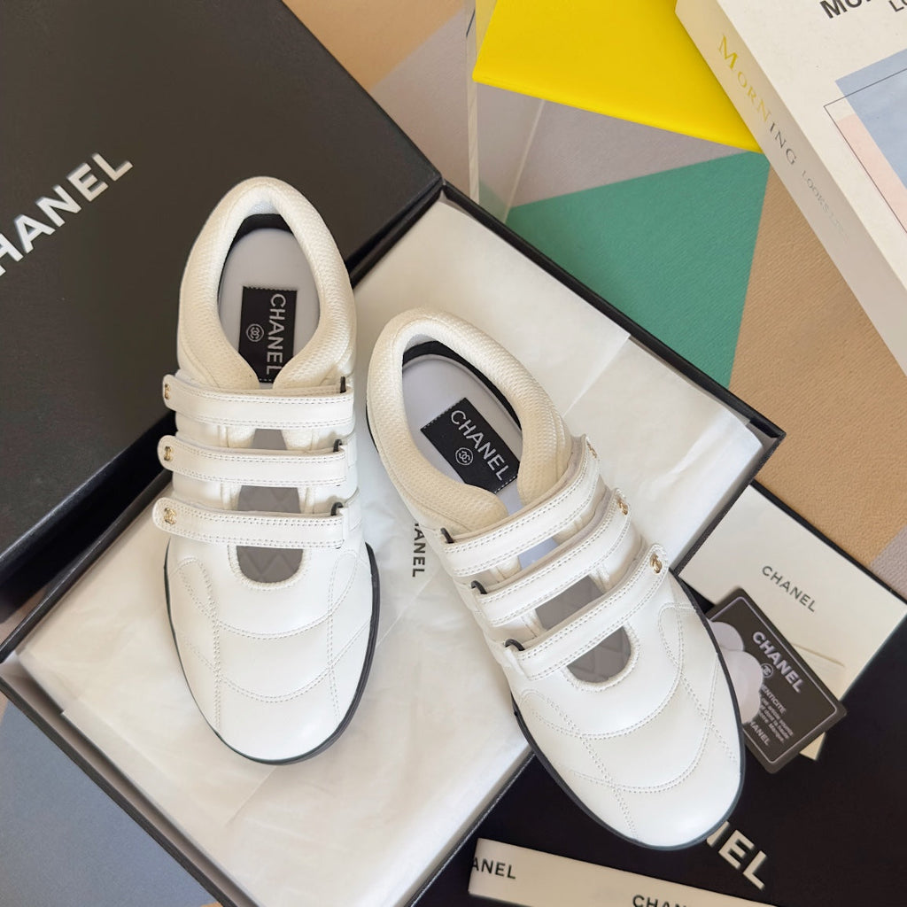 CC MARY JANE SNEAKER IN WHITE LAMBSKIN