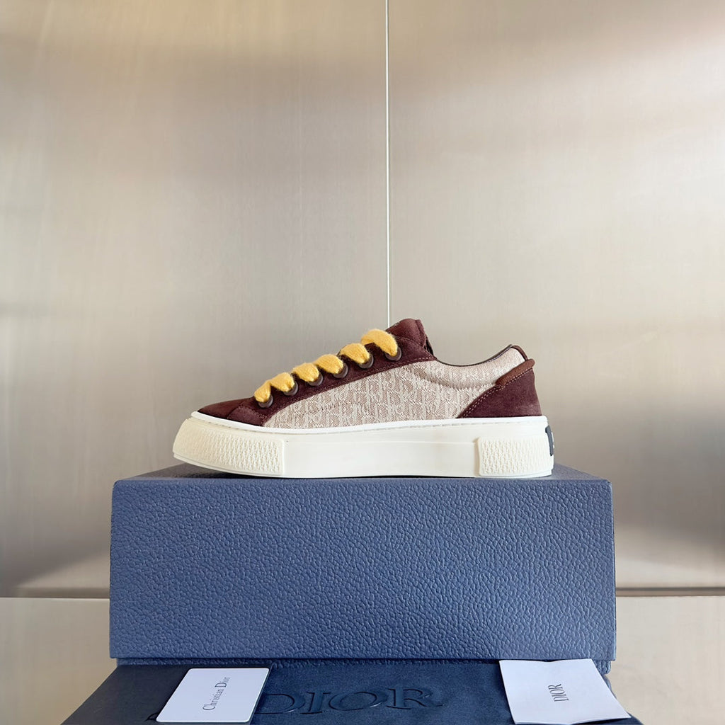 CD B33 Sneaker 40mm Brown Red Mix Light Brown Monogram Suede